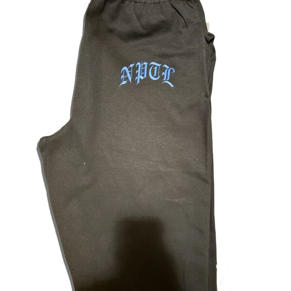 NPTL Embroidered Sweatpants Black/Royal Blue Thumbnail